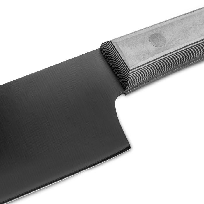Coltello Da Cucina Professionale Hecef 20cm Nero - Lama Antiaderente Ice-crack E Manico Diamante, Acciaio Inox Carbonio