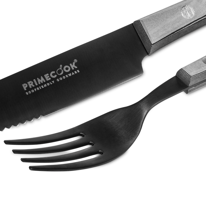 Primecook - Pentole Antiaderenti di Alta Qualità Set forchetta e coltello seghettato 13 cm