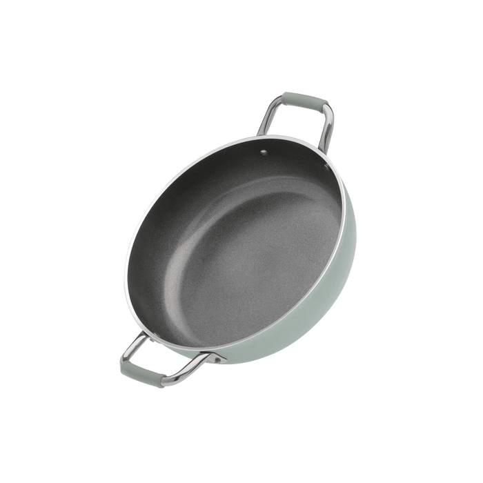 Primecook - Pentole Antiaderenti di Alta Qualità ANNA PERSONALIZZABILE - Set 1 padella 24 cm e 1 tegame 28 cm antiaderenti Smeralda con coperchi