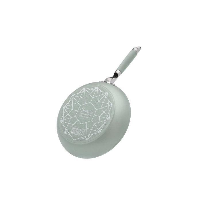 Primecook - Pentole Antiaderenti di Alta Qualità ELENA PERSONALIZZABILE - Set 3 padelle antiaderenti Smeralda con coperchi 20, 24 e 28 cm