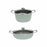 Primecook - Pentole Antiaderenti di Alta Qualità FRANCESCA PERSONALIZZABILE - Set 1 casseruola 24 cm e 1 tegame 28 cm antiaderenti Smeralda con coperchi