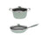 Primecook - Pentole Antiaderenti di Alta Qualità GIOVANNA PERSONALIZZABILE - Set 1 casseruola 24 cm e 1 padella 28 cm antiaderenti Smeralda con coperchi