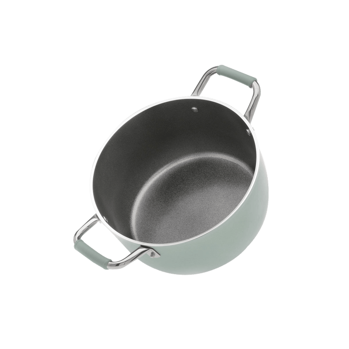 Primecook - Pentole Antiaderenti di Alta Qualità GIOVANNA PERSONALIZZABILE - Set 1 casseruola 24 cm e 1 padella 28 cm antiaderenti Smeralda con coperchi