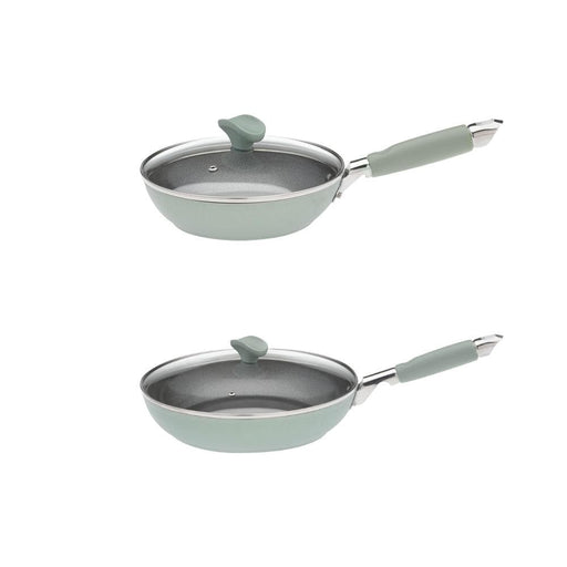Primecook - Pentole Antiaderenti di Alta Qualità MARIA PERSONALIZZABILE - Set 2 padelle antiaderenti Smeralda con coperchi 24 e 28 cm