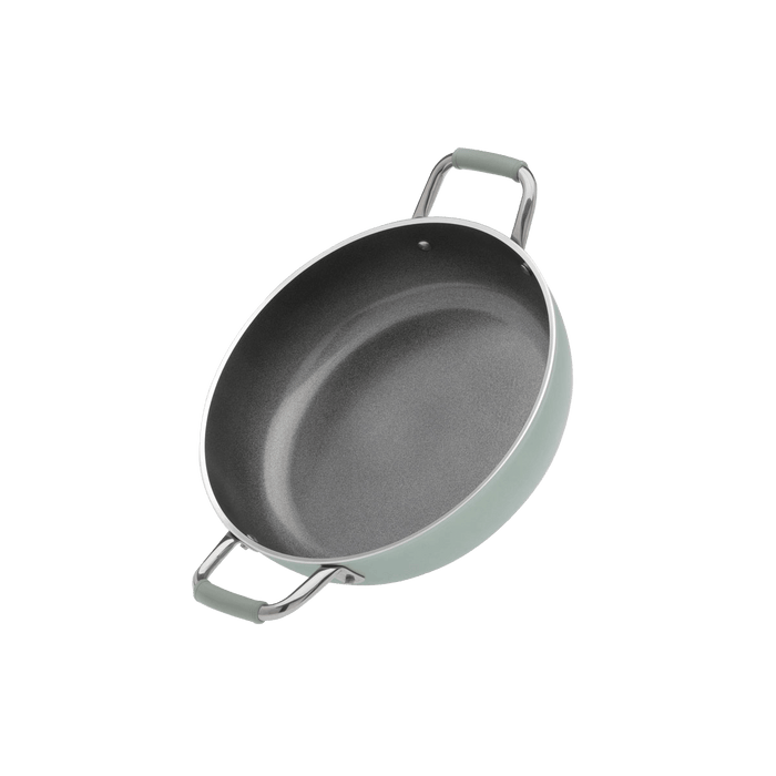 ROSA - Set of 1 non-stick Smeralda frying pan 20 cm (8 Inch) and 1 pan 28  cm (11 Inch) with lids