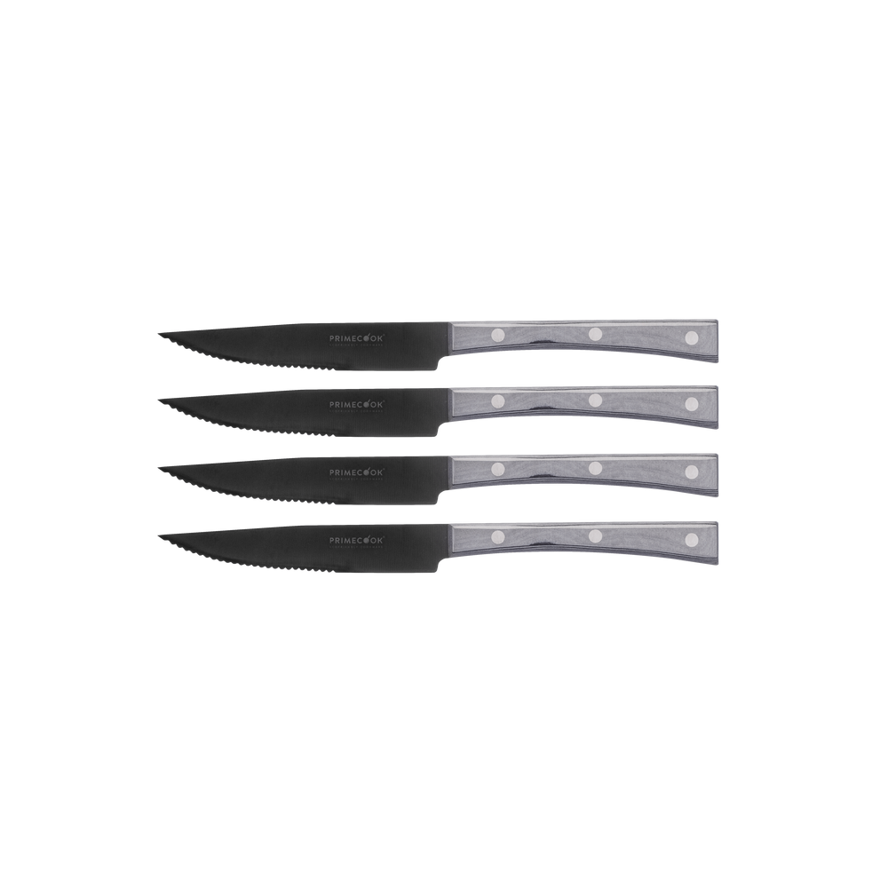 Primecook - Pentole Antiaderenti di Alta Qualità Set 4 coltelli bistecca seghettato 13 cm