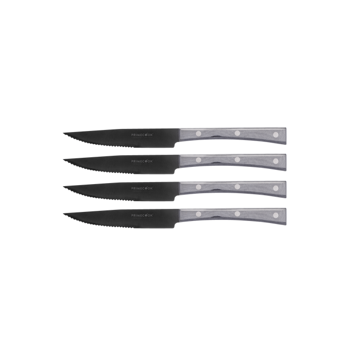 Primecook - Pentole Antiaderenti di Alta Qualità Set 4 coltelli bistecca seghettato 13 cm