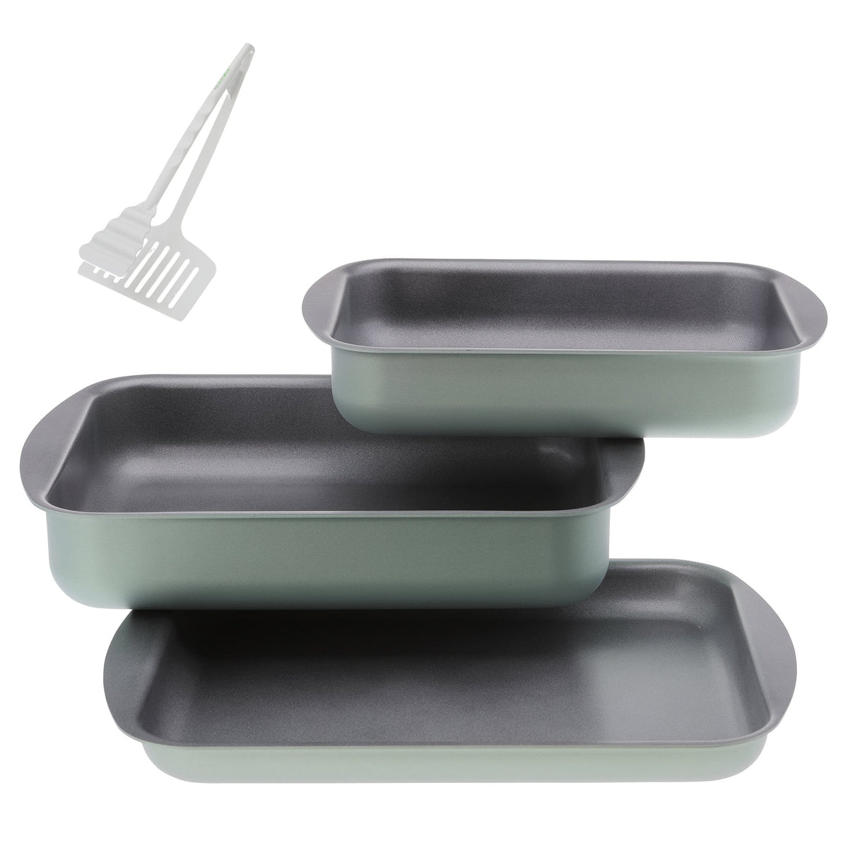 Set of 3 Smeralda non-stick rectangular baking trays — Primecook - Pentole  Antiaderenti di Alta Qualità