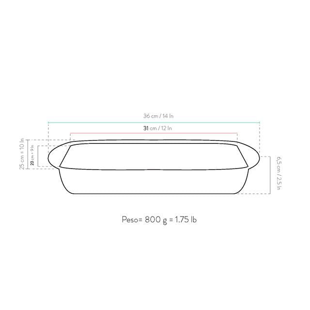 Primecook - Pentole Antiaderenti di Alta Qualità Teglia Antiaderente Alta Rettangolare 31x23x6,5 Cm