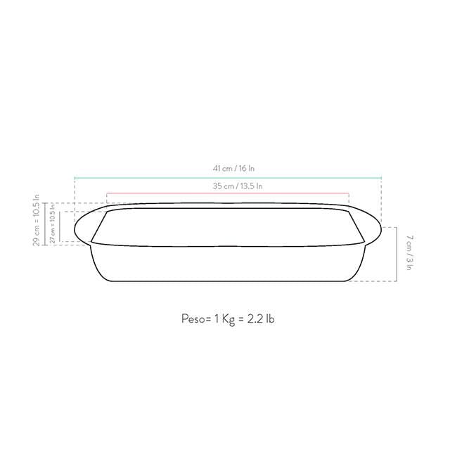 Primecook - Pentole Antiaderenti di Alta Qualità Teglia Antiaderente Rettangolare Alta 35X27X7 Cm