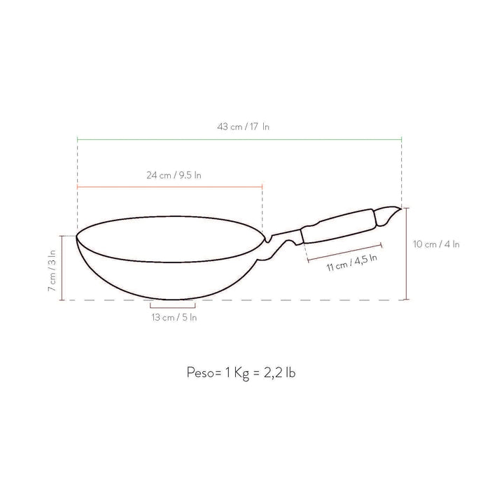 Primecook - Pentole Antiaderenti di Alta Qualità Wok Antiaderente 24 cm